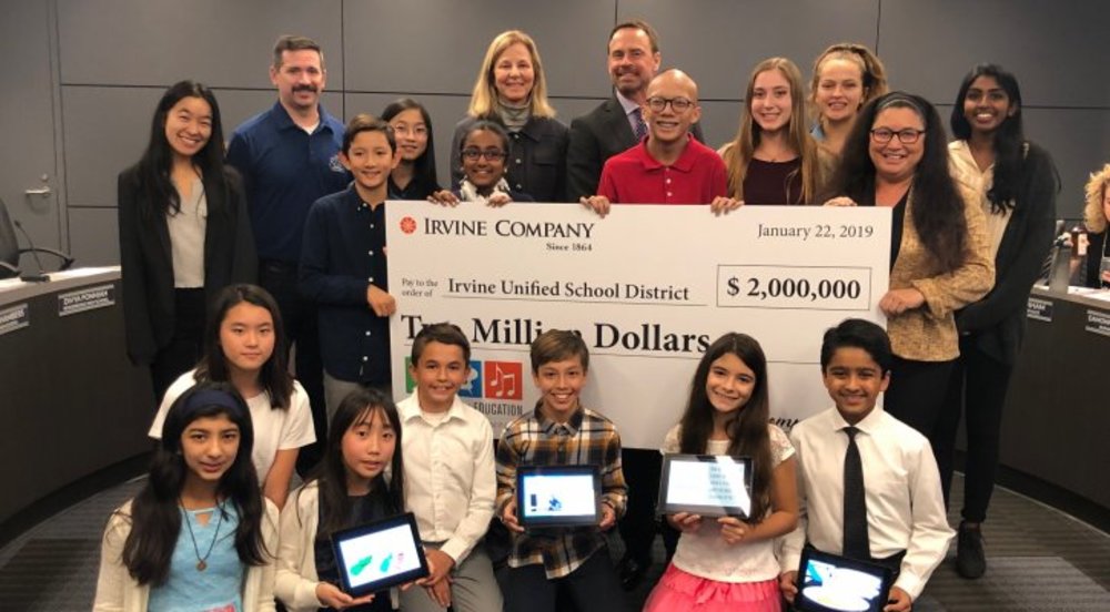 Irvine Company Issues Check to IUSD