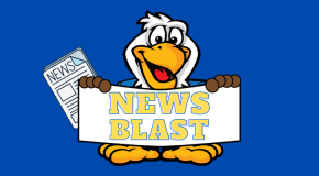Eagle holding News Blast poster