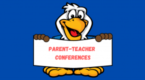 Eagle holding conference sign