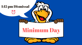 Eagle holding minimum day sign