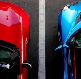 top down photo of two cars