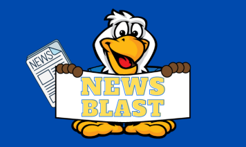 Eagle holding News Blast poster